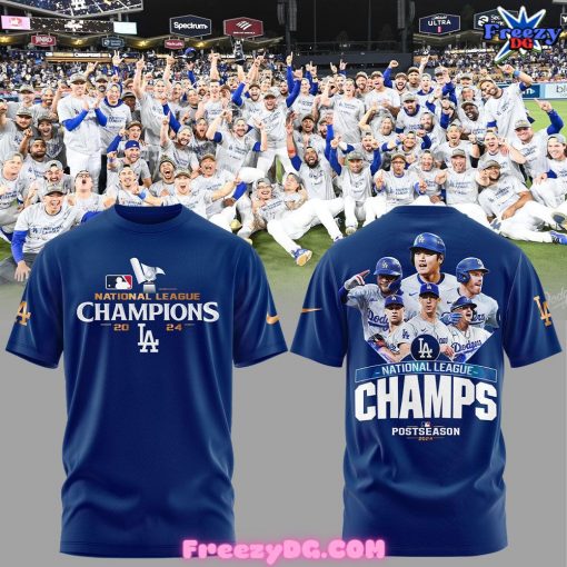 Los Angeles Dodgers National League Champions 2024 Blue T-Shirt