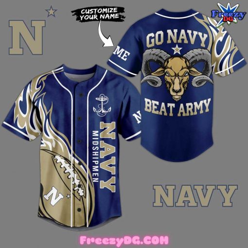 Navy Midshipmen Go Navy Beat Army Baseball Jersey