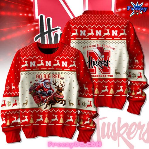 Nebraska Cornhuskers All I Want For Christmas Sweater