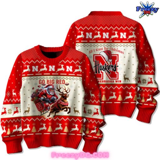 Nebraska Cornhuskers All I Want For Christmas Sweater