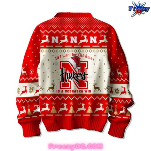 Nebraska Cornhuskers All I Want For Christmas Sweater