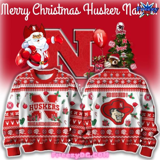 Nebraska Huskers Have a Red Christmas Sweater