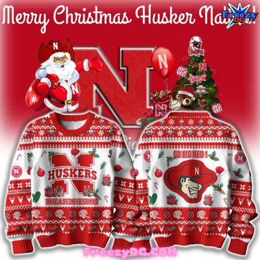 Nebraska Huskers Have a Red Merry Christmas Sweater