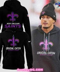 New Orleans Saints NFL Crucial Catch 2024 Black Hoodie