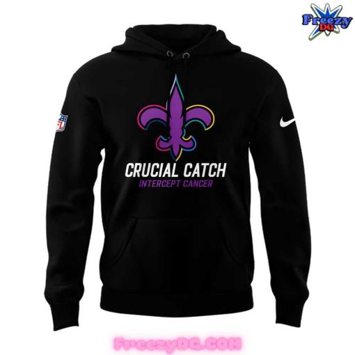 New Orleans Saints NFL Crucial Catch 2024 Black Hoodie