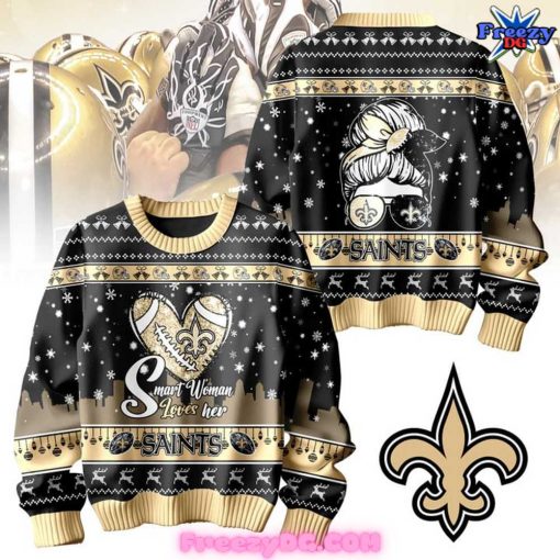 New Orleans Saints Smart Woman LOVE Her Sweater