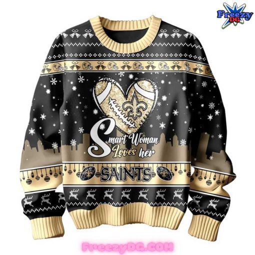 New Orleans Saints Smart Woman LOVE Her Sweater