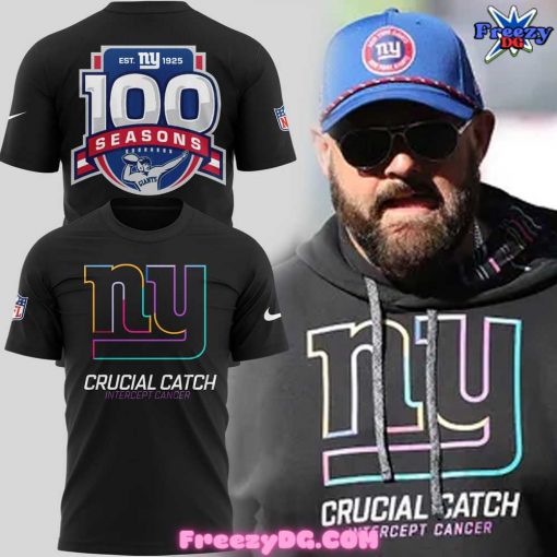 New York Giants Crucial Catch 100 Seasons T-Shirt