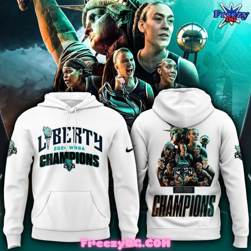 New York Liberty WNBA Champions 2024 White Hoodie