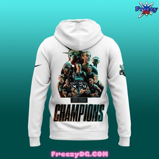 New York Liberty WNBA Champions 2024 White Hoodie