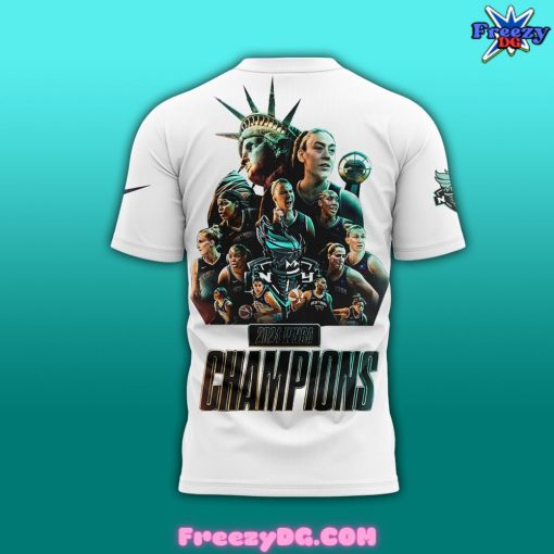 New York Liberty WNBA Champions 2024 White T-Shirt