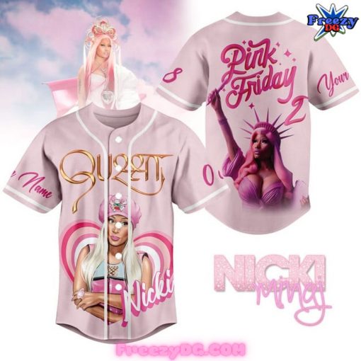 Nicki Minaj Pink Friday Custom Pink Baseball Jersey