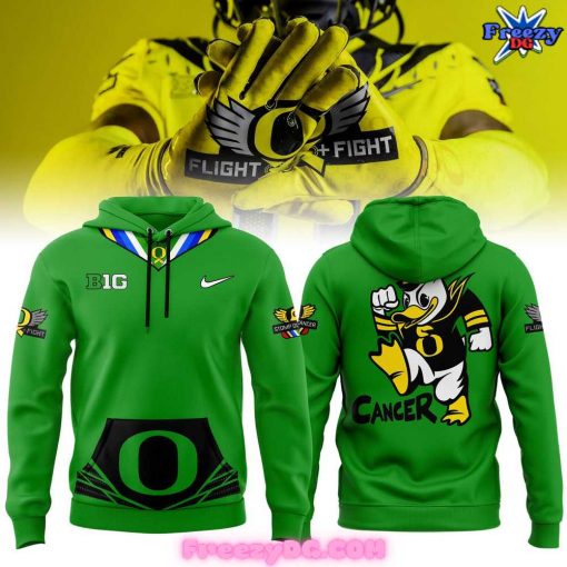 Oregon Ducks Stomp Out Cancer 2024 Green Hoodie