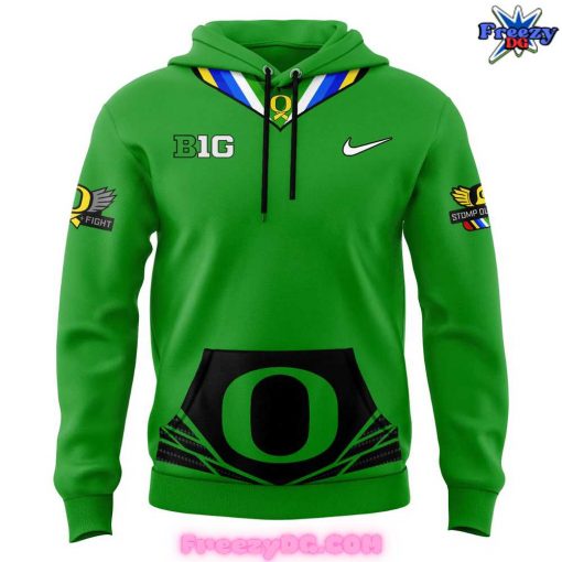 Oregon Ducks Stomp Out Cancer 2024 Green Hoodie