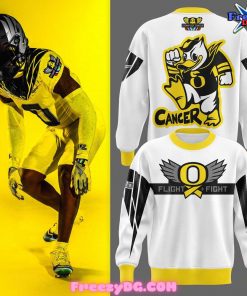 Oregon Ducks Stomp Out Cancer 2024 White Sweatshirt