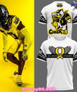 Oregon Ducks Stomp Out Cancer 2024 White Hoodie