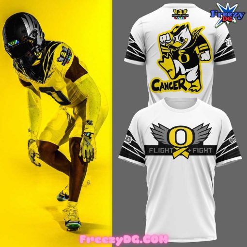 Oregon Ducks Stomp Out Cancer 2024 White T-Shirt