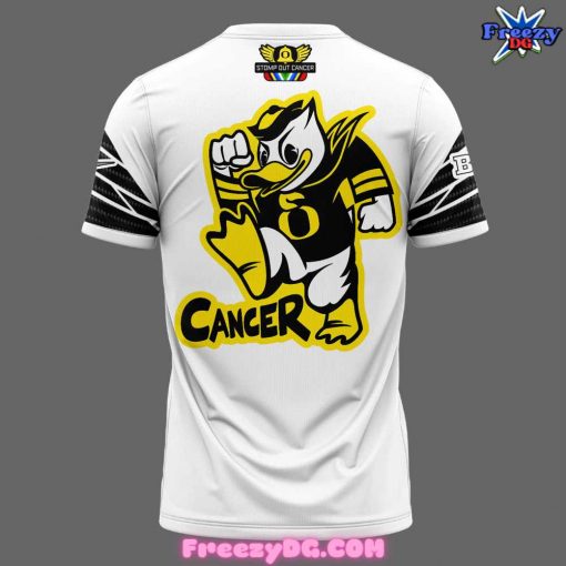 Oregon Ducks Stomp Out Cancer 2024 White T-Shirt