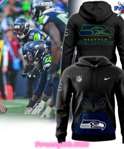 Royal Seattle Seahawks Throwback Black Hoodie