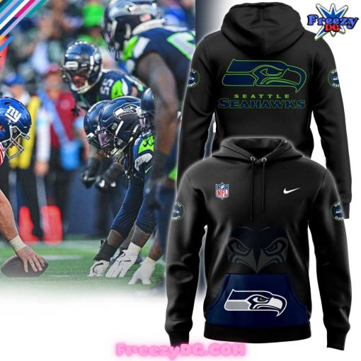 Royal Seattle Seahawks Throwback Black Hoodie