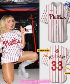 Sabrina Carpenter x Philadelphia Phillies Stripe Baseball Jersey