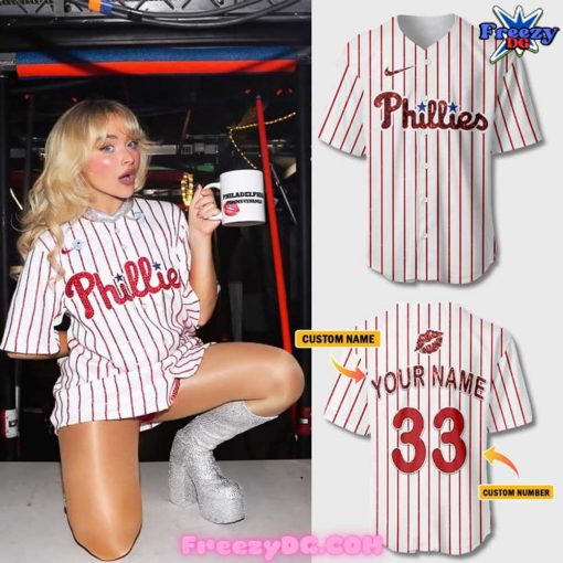 Sabrina Carpenter x Philadelphia Phillies Stripe Baseball Jersey