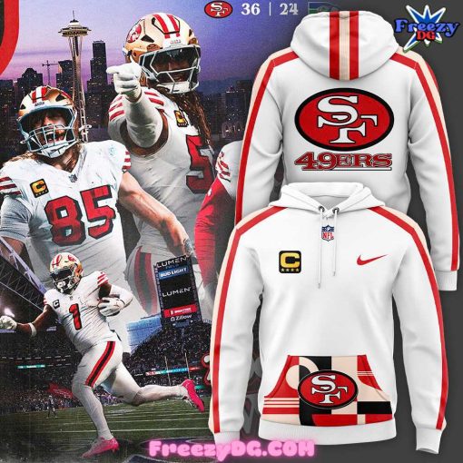 San Francisco 49ers Throwback Nike White Hoodie