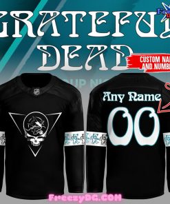 San Jose Sharks Grateful Dead Night 2024 Black Hockey Jersey