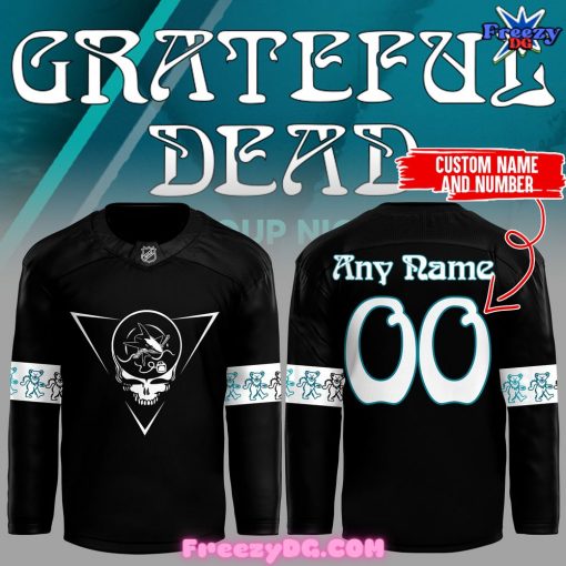 San Jose Sharks Grateful Dead Night 2024 Black Hockey Jersey