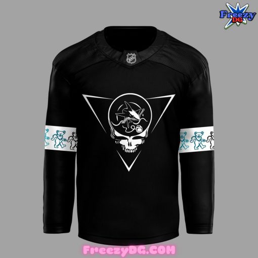 San Jose Sharks Grateful Dead Night 2024 Black Hockey Jersey