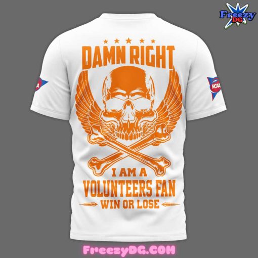 Tennessee Volunteers Nation Damn Right 2024 White T-Shirt