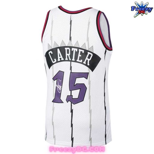 Toronto Raptors Vince Carter Signature White Basketball Jersey