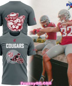 Washington State Football Helmet 2024 Gray T-Shirt