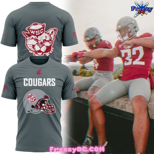 Washington State Football Helmet 2024 Gray T-Shirt