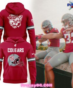 Washington State Football Helmet 2024 Red Hoodie