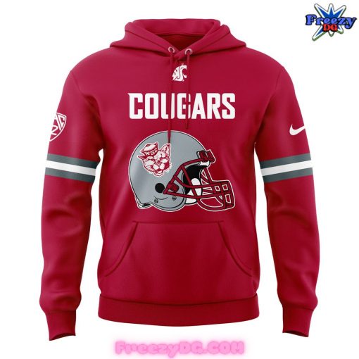 Washington State Football Helmet 2024 Red Hoodie