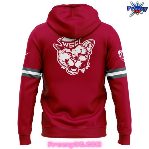 Washington State Football Helmet 2024 Red Hoodie