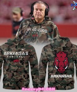 Arkansas Razorback Coach Sam Pittman Special Camo Hoodie