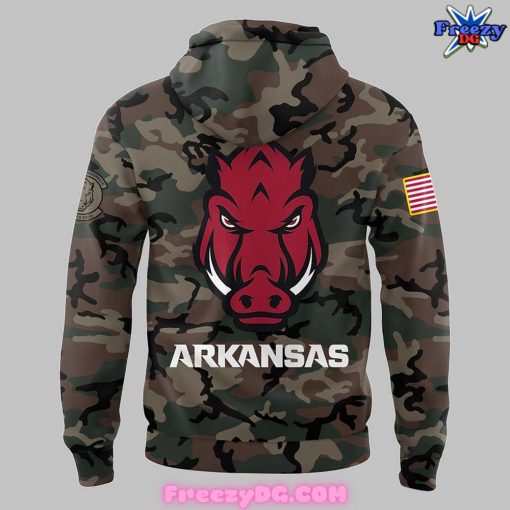 Arkansas Razorback Coach Sam Pittman Special Camo Hoodie