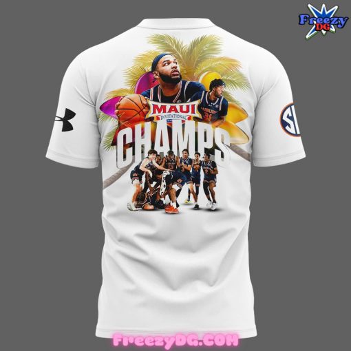 Auburn Tigers Maui Invitational Champions 2024 White T-Shirt