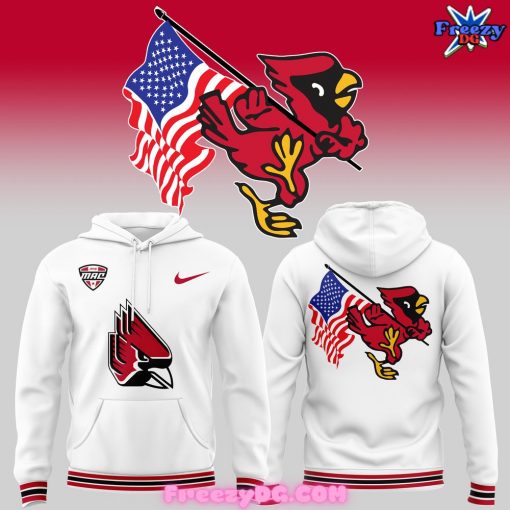 Ball State Football American Patriotic Special White Hoodie