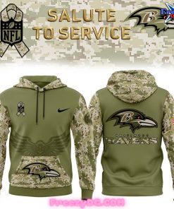 Baltimore Ravens 2024 Salute to Service Camo Hoodie