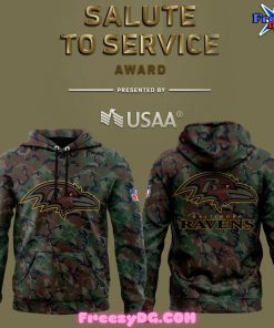 Baltimore Ravens NFL Salute to Service 2024 Camo Hoodie