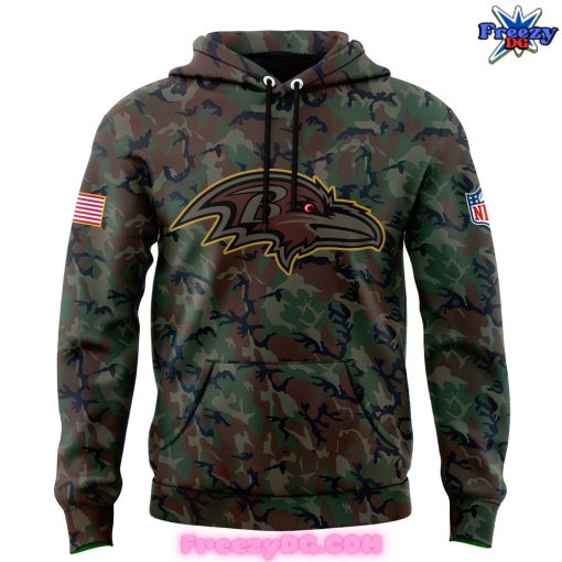 Baltimore Ravens NFL Salute to Service 2024 Camo Hoodie