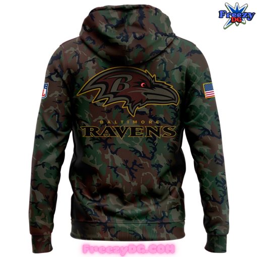 Baltimore Ravens NFL Salute to Service 2024 Camo Hoodie