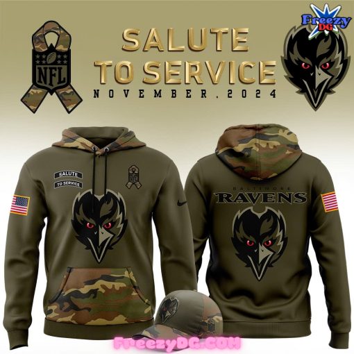 Baltimore Ravens Salute to Service 2024 Camo Hoodie