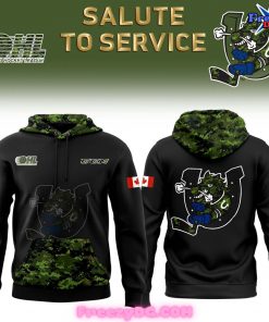 Barrie Colts Salute to Service 2024 Green Hoodie