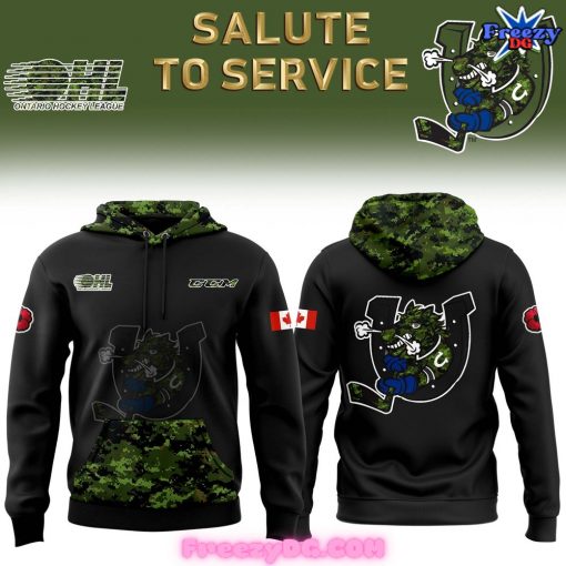 Barrie Colts Salute to Service 2024 Green Hoodie