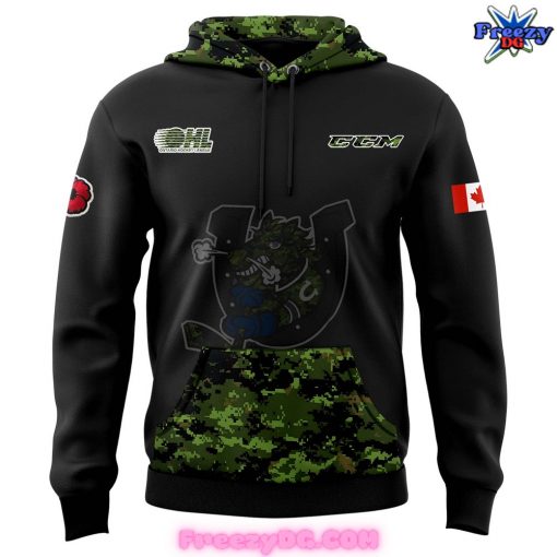 Barrie Colts Salute to Service 2024 Green Hoodie