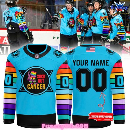 Binghamton Black Bears Sock Out Cancer Special Hockey Jersey